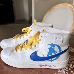 Nike Court Royale 2 Mid White Snakeskin Swoosh - Custom Sailor Moon Design, Sz 8